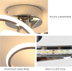 Comely Plafonnier LED Moderne, Luminaire Plafonnier Noir 30W 3375LM, Lampe de Plafond en Forme de Fleur pour Chambre à Coucher, Couloir, Cuisine, Salle de Bain, Lumière Chaude 3000K Dia 30cm