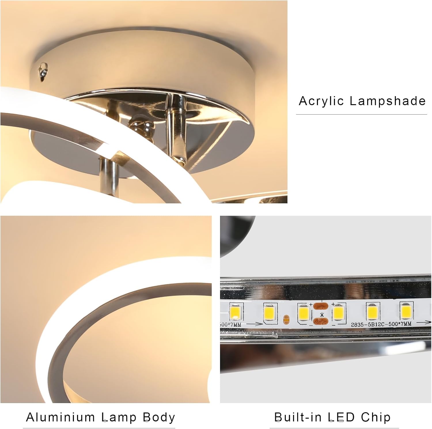 Comely Plafonnier LED Moderne, Luminaire Plafonnier Noir 30W 3375LM, Lampe de Plafond en Forme de Fleur pour Chambre à Coucher, Couloir, Cuisine, Salle de Bain, Lumière Chaude 3000K Dia 30cm