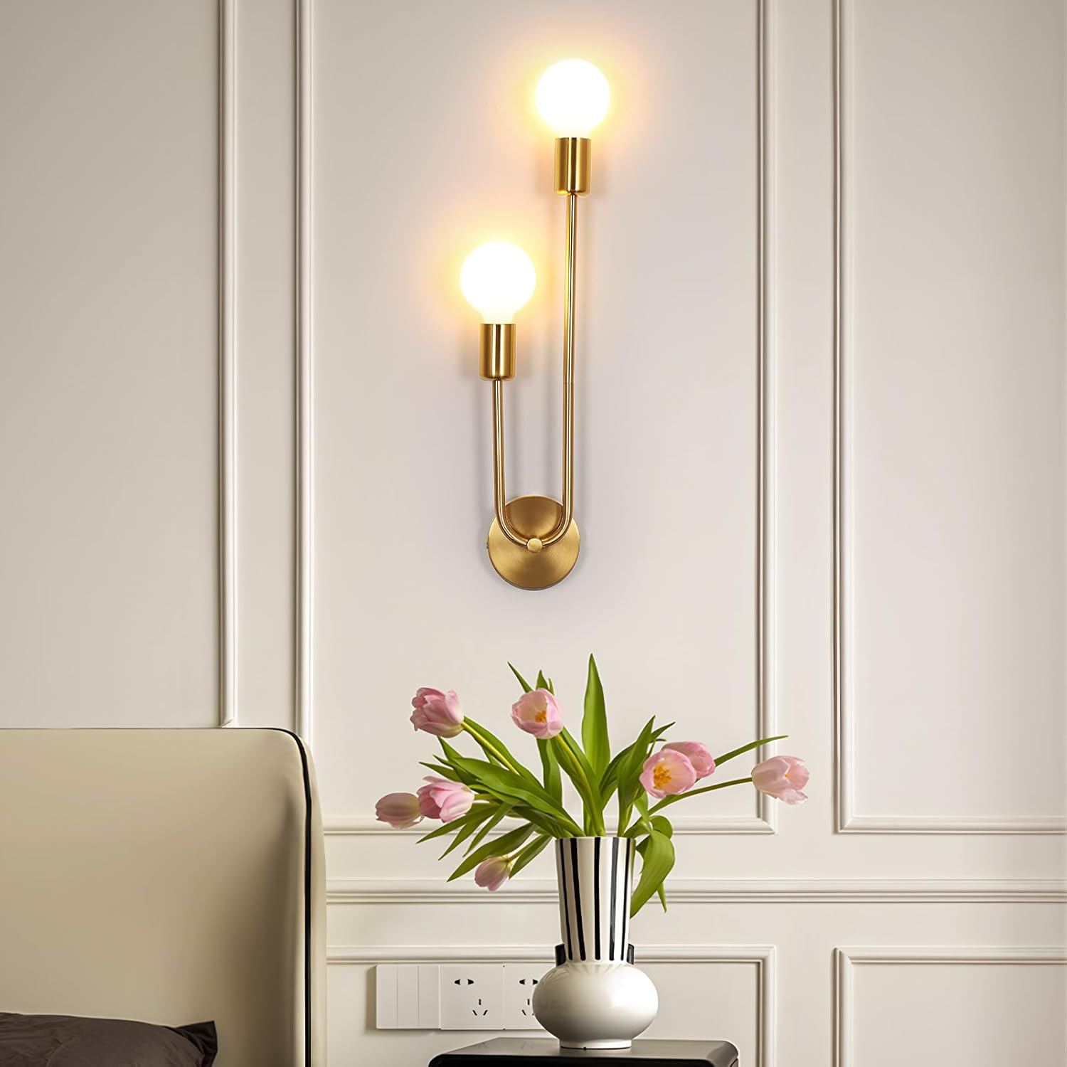 Wall Light - Gold Metal Frame