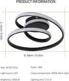 Ceiling Light - Black Aluminium Frame, Warm Light