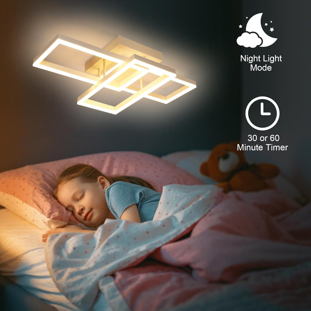 Ceiling Light - White Acrylic Frame, Tunable and Dimmable