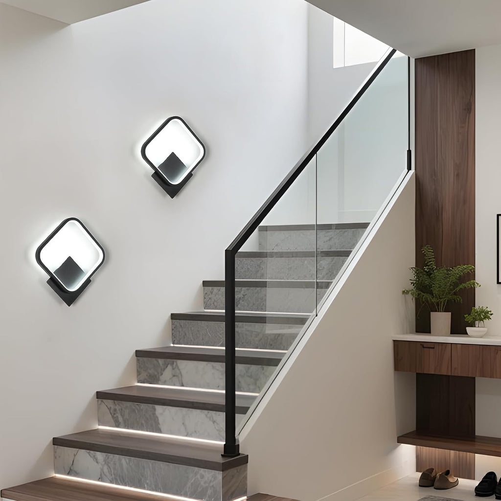 Wall Light - Black Aluminium Frame, White Light