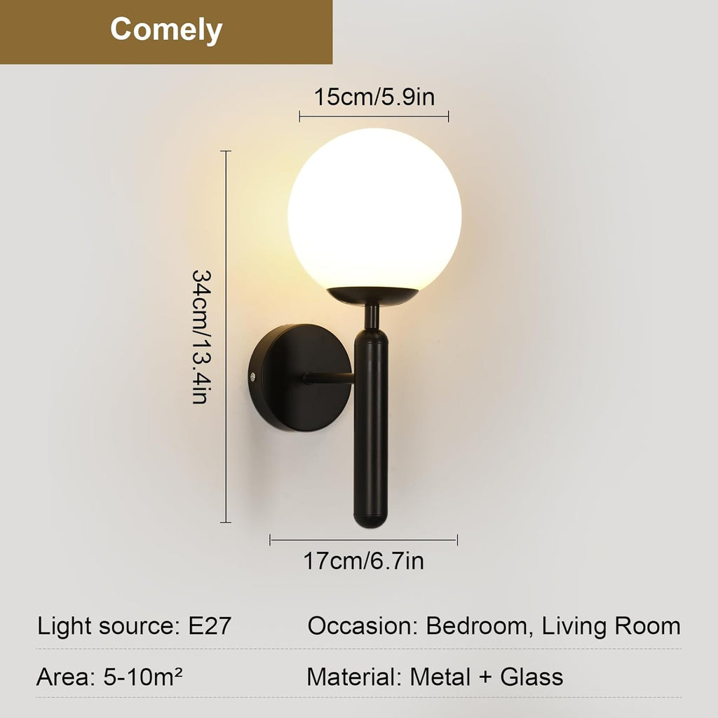 Wall Light - Black Glass Frame