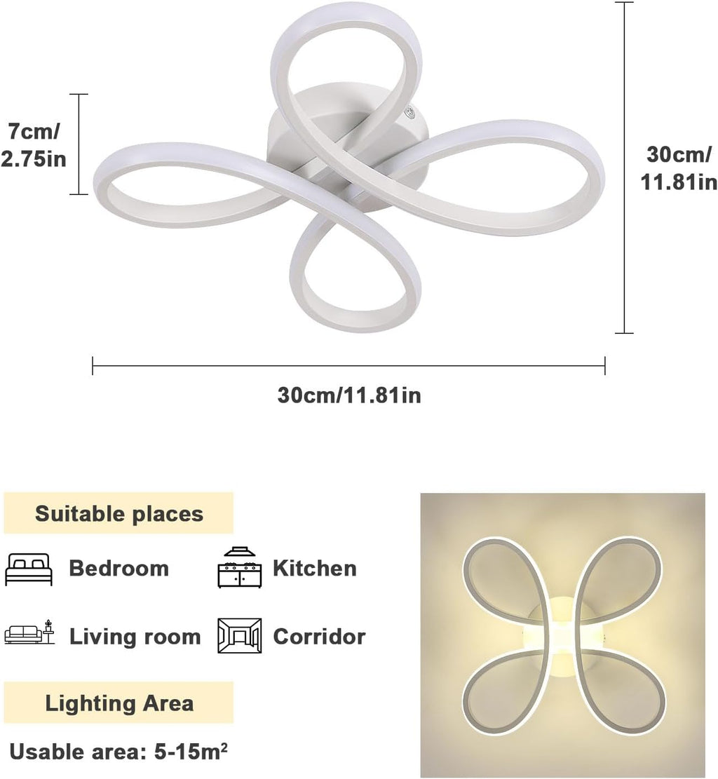 Ceiling Light - White Aluminium Frame, Natural Light