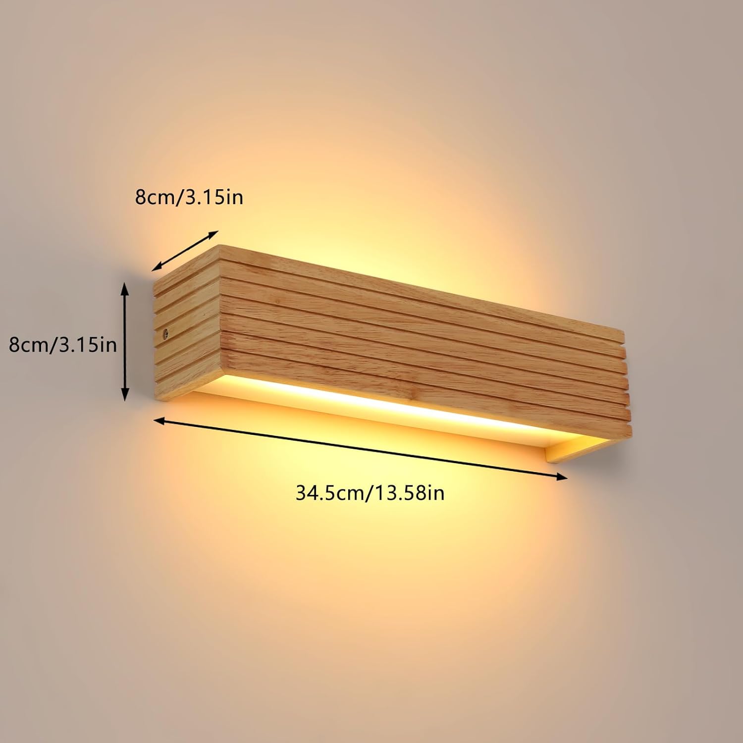 Wall Light - Wood Plastic Frame, Warm Light