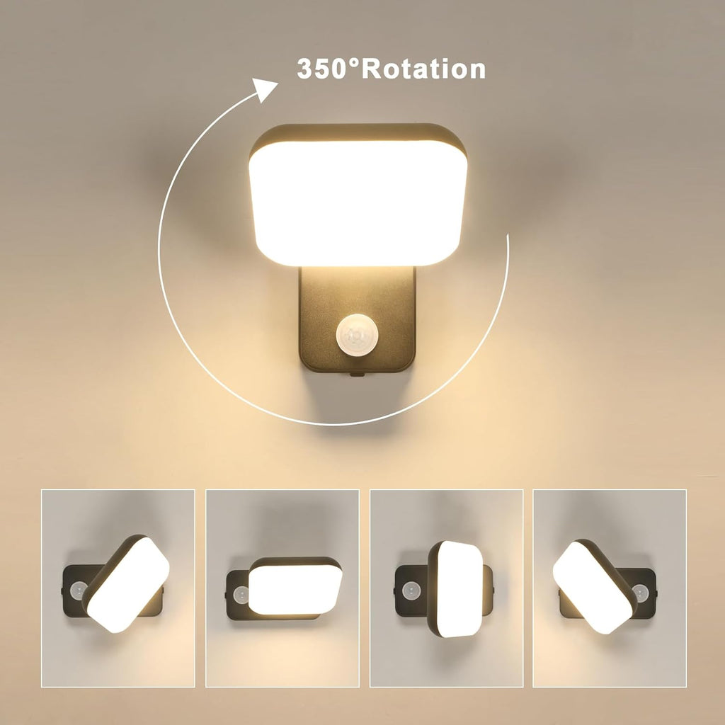 Wall Light - Black Aluminium Frame, Warm Light