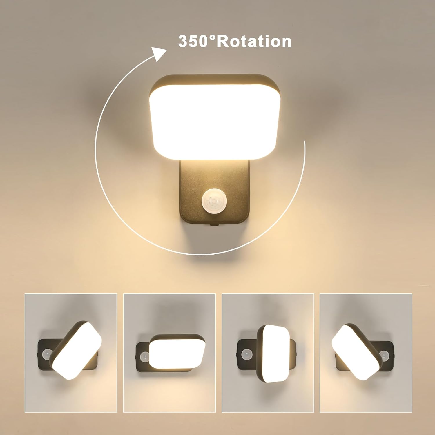 Wall Light - Black Aluminium Frame, Warm Light