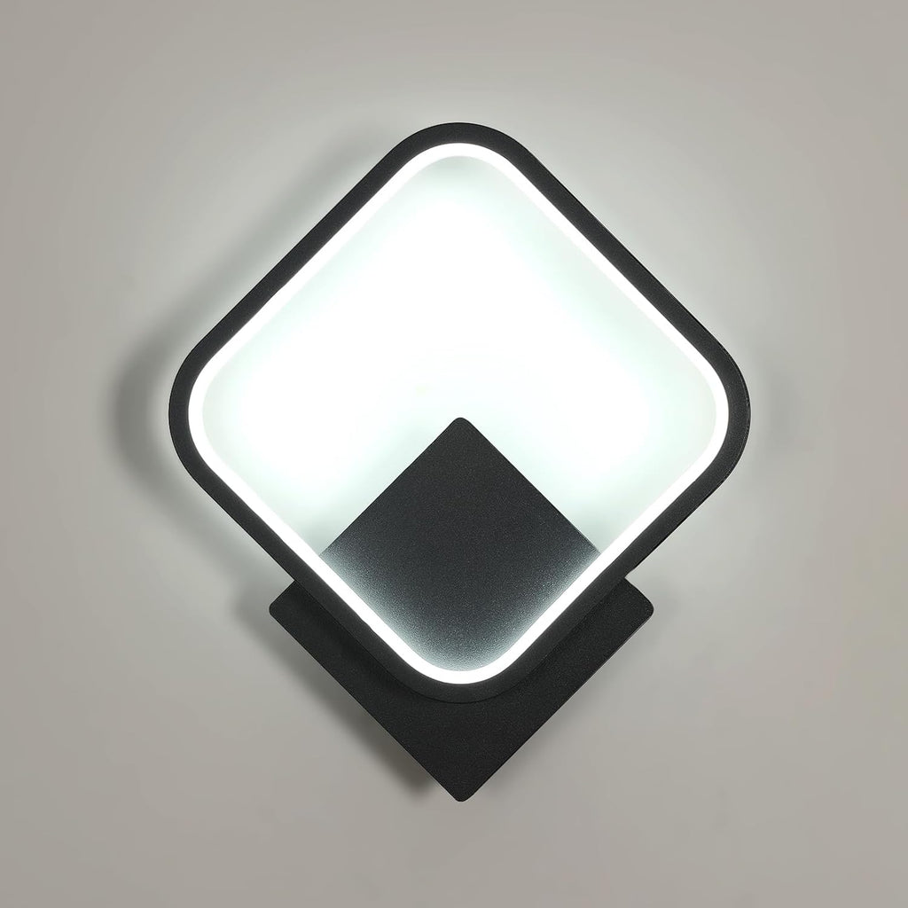 Wall Light - Black Aluminium Frame, White Light