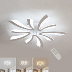 Comely Plafonnier LED Dimmable, Luminaire Plafonnier Salon Télécommande, 48W 5400LM 3000k-6500k Dia 70cm Lampe de Plafond per Chambre Salle à manger, Blanc