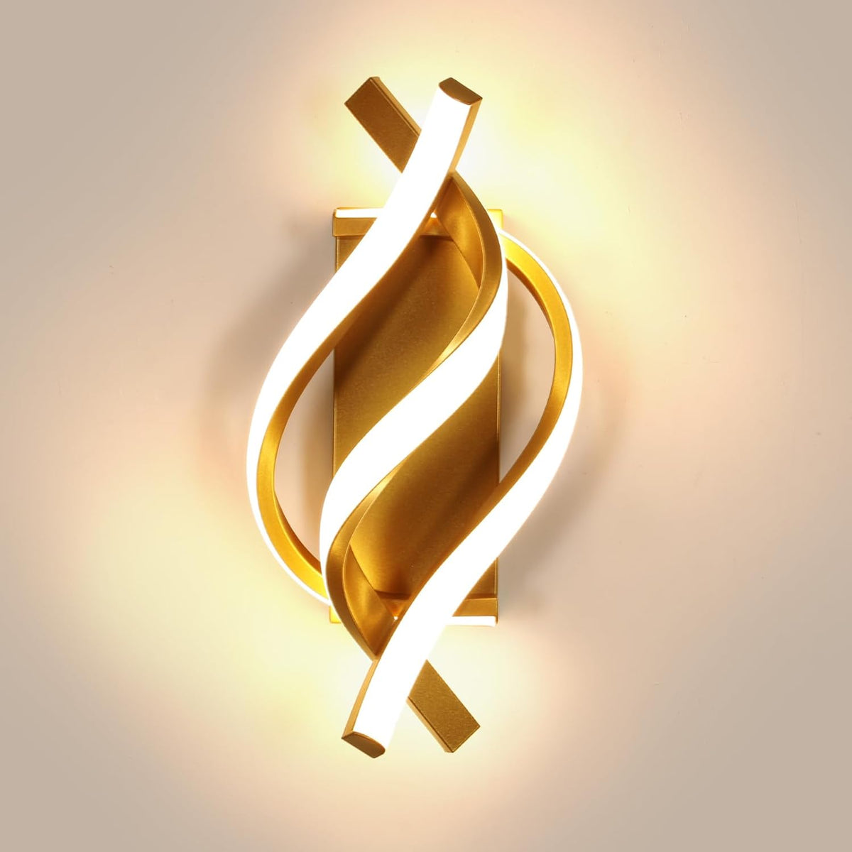 Comely LED Wandleuchte Innen,Gold 22W 2500LM Moderne Wandlampe LED, Aluminio Warmwei? 3000K Wandbeleuchteung f¨¹r Wohnzimmer Schlafzimmer Flur