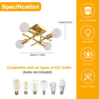 Ceiling Light - Gold Metal Frame