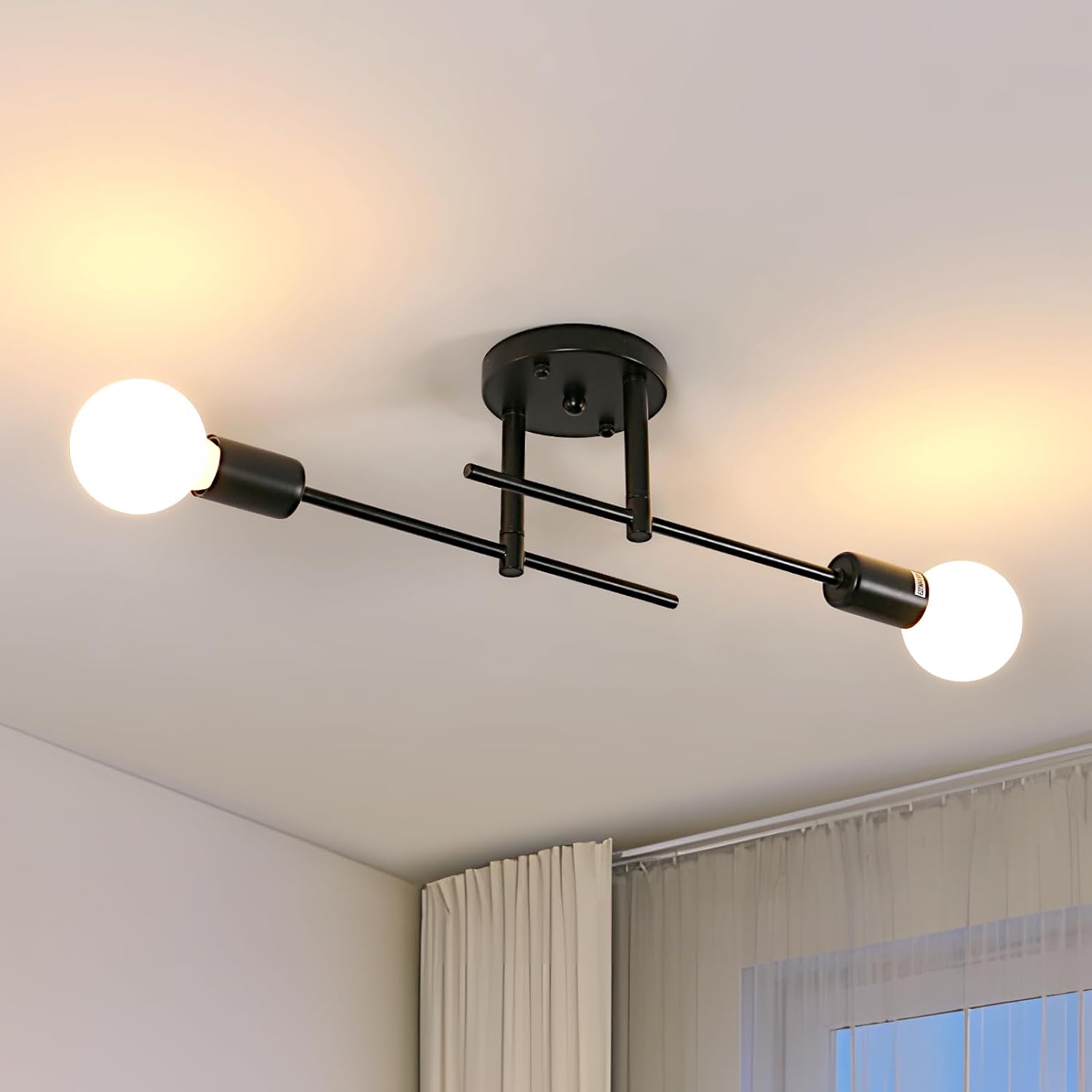 Ceiling Light - Black Metal Frame
