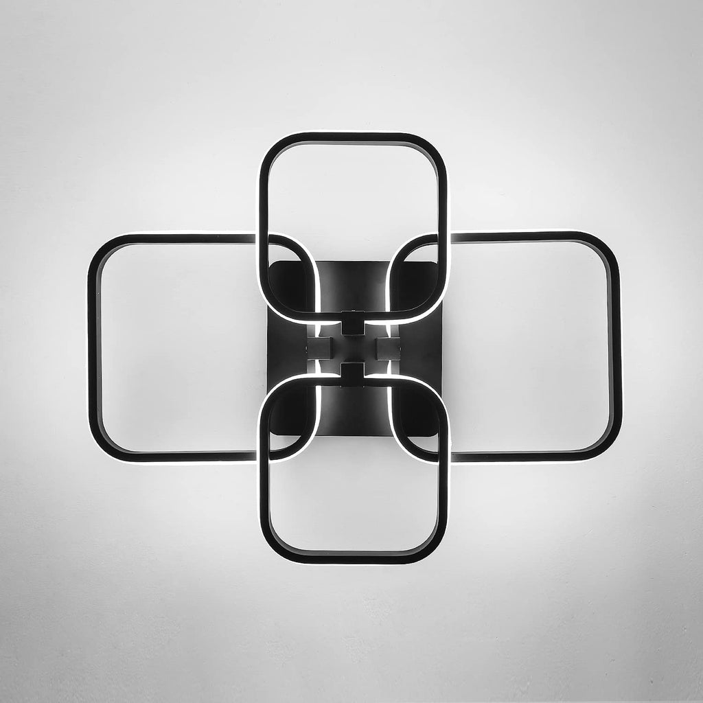 Comely Plafonnier LED Rectangulaire, 60W 6750LM Luminaire Plafonnier LED, Moderne LED Lampe de Plafond Aluminium pour Salon Chambre Cuisine Couloir (Noir)