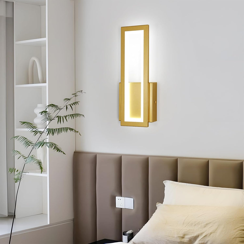 Wall Light - Gold Acrylic Frame, White Light