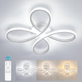 Comely Plafonnier LED Dimmable Moderne, 40W 4500LM 40cm 3000K-6500K, Luminaire Plafonnier Intérieur Forme Fleur avec Télécommande, Blanc Lampe de Plafond LED pour Chambre à Coucher, Salon