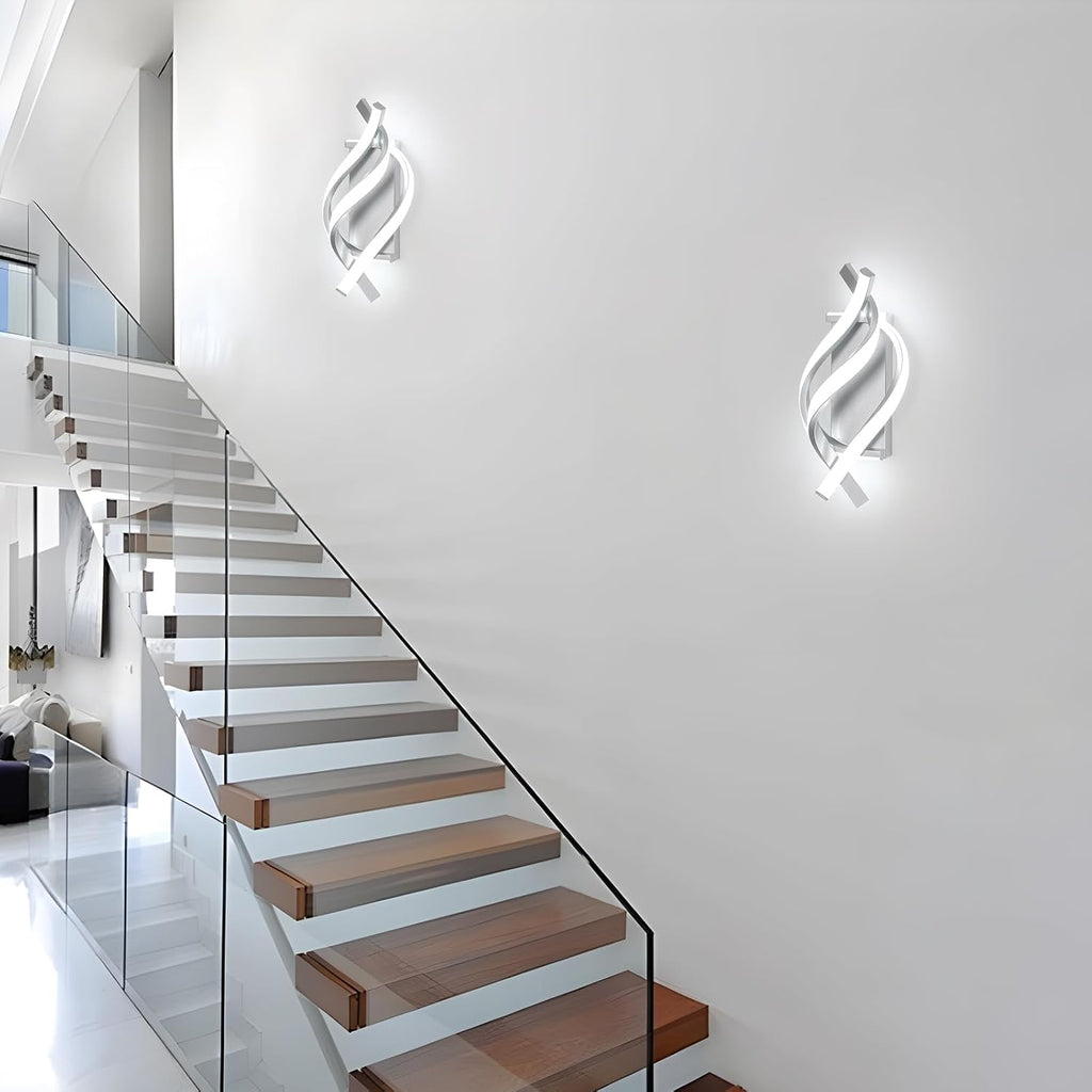 Applique - Telaio in Alluminio Argento, Luce Bianca