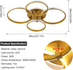 Ceiling Light - Gold Acrylic Frame, Tunable and Dimmable