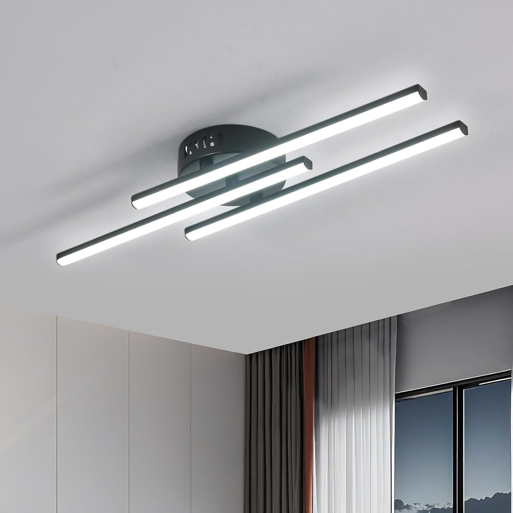 Ceiling Light - Black Aluminium Frame, White Light