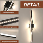 Applique da Parete - Struttura in Alluminio Nero, Luce Naturale