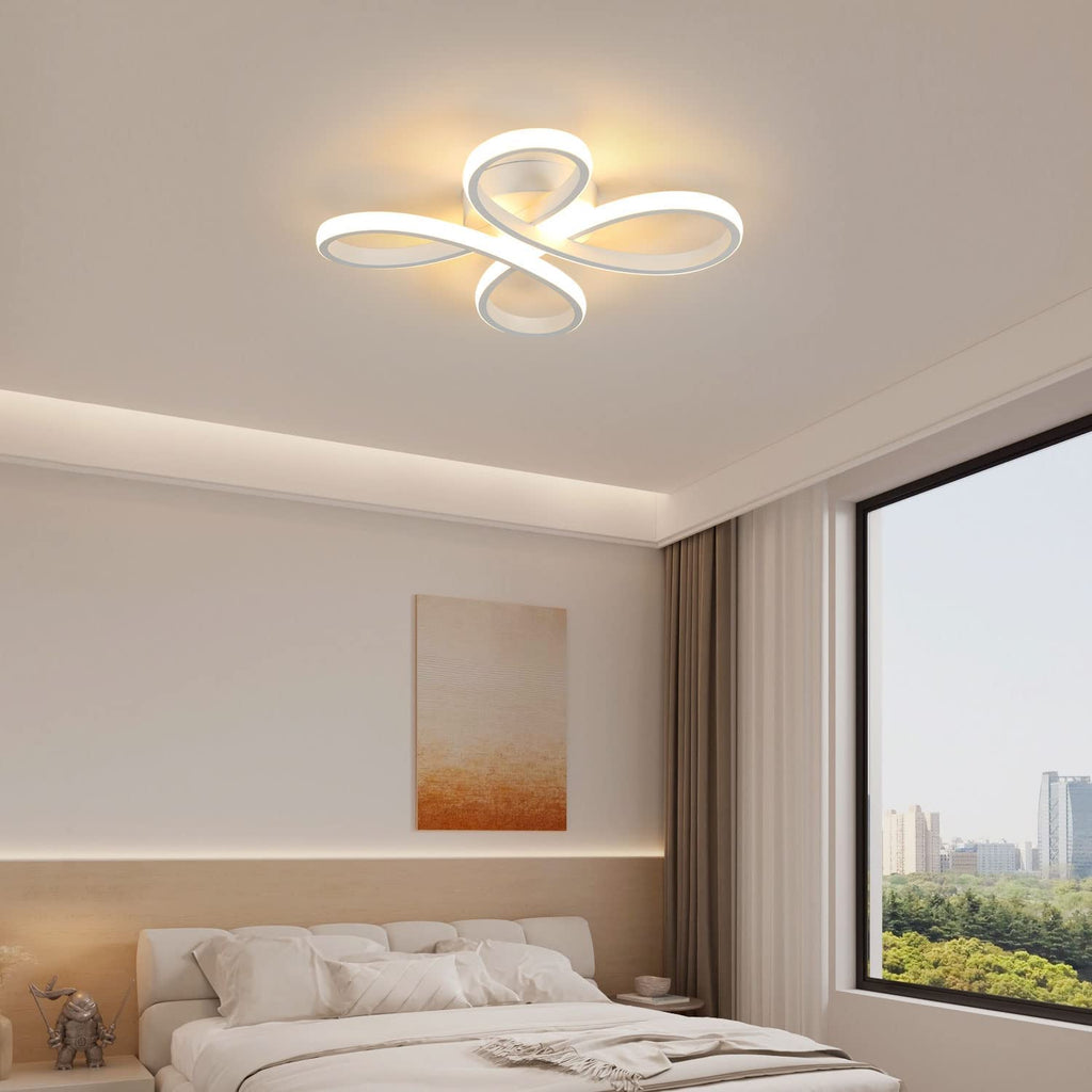 Ceiling Light - White Aluminium Frame, Warm Light