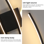 Applique - Telaio in alluminio nero, luce calda