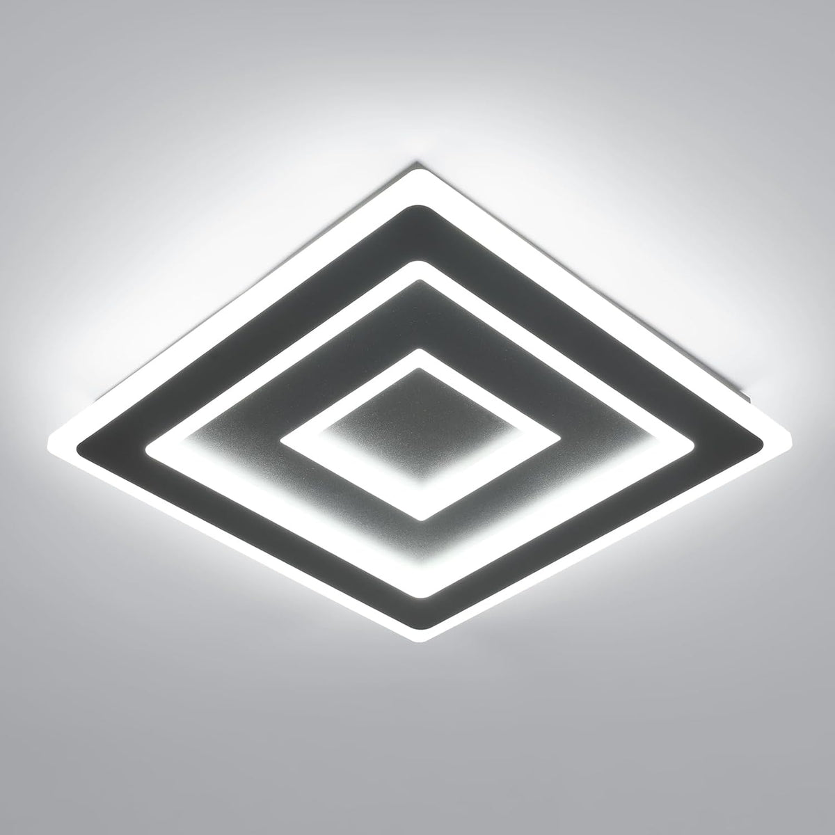 Comely LED Deckenleuchte Schwarz Quadrat f¨¹r Wohnzimmer, 52W 5850LM 40cm Moderne Deckenlampe Quadratisch Deckenbeleuchtung Lampen f¨¹r Schlafzimmer, Wohnzimmer, Wei?es Licht 6500K
