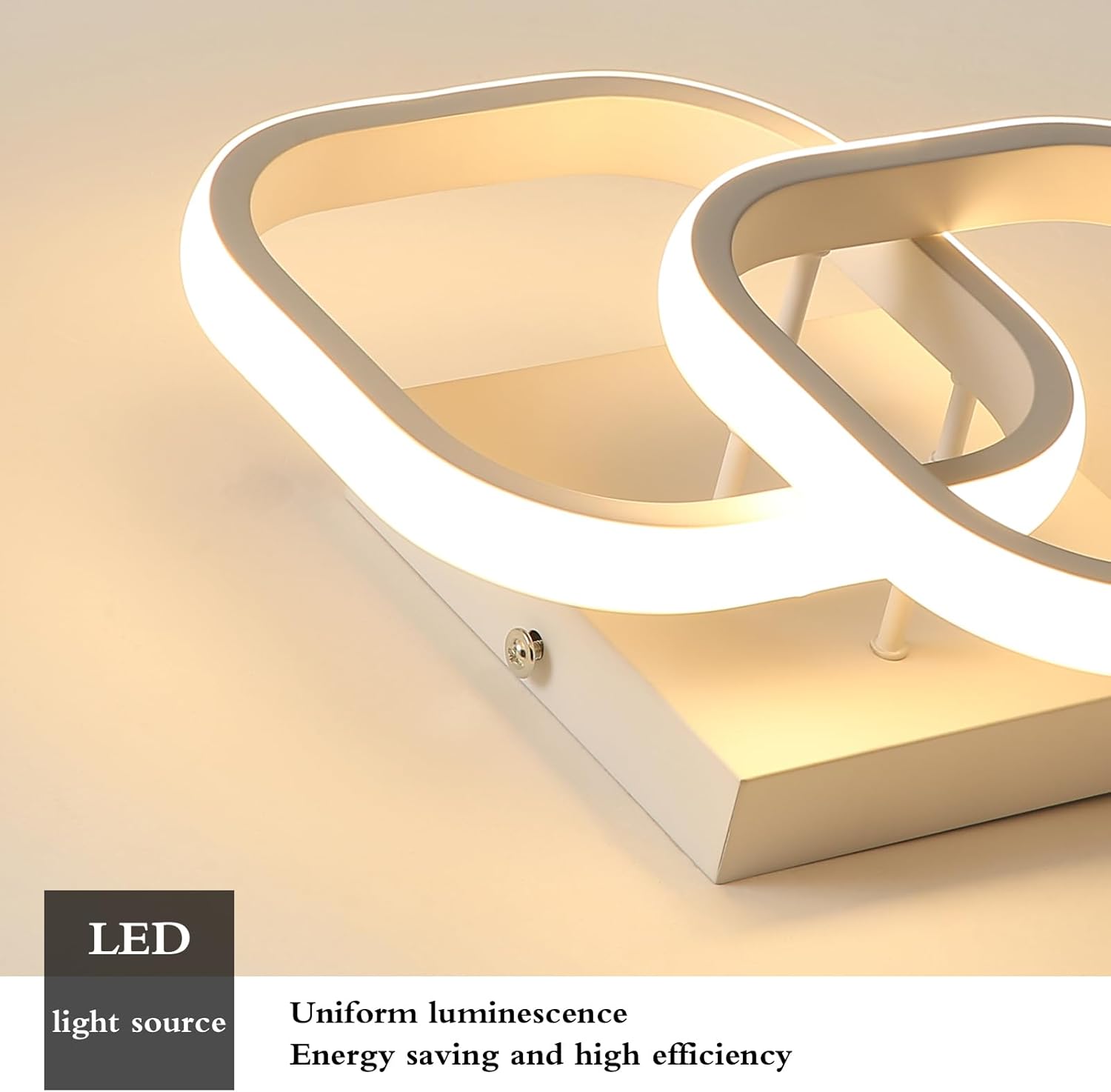 Ceiling Light - White Aluminium Frame, Warm Light