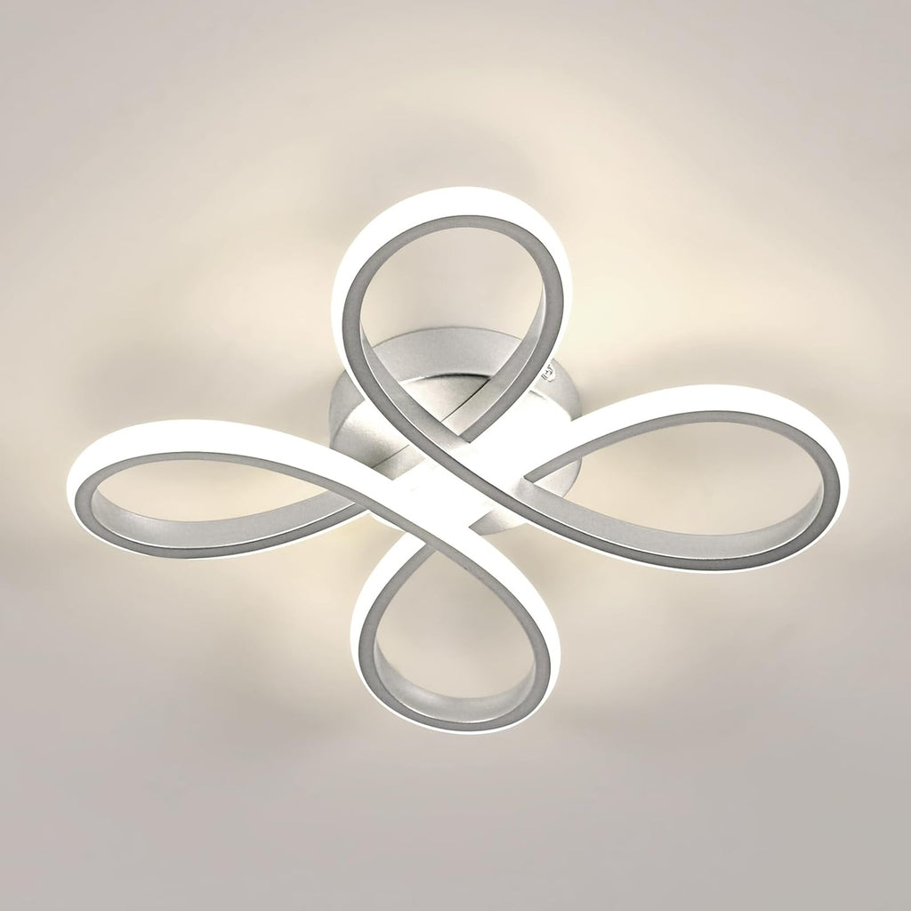 Comely Plafonnier LED Moderne, 30W Lampe de Plafond, Luminaire Plafonnier LED pour Chambre salon, Salle à manger Cuisine, Lumière Neutre 4500K, Argent