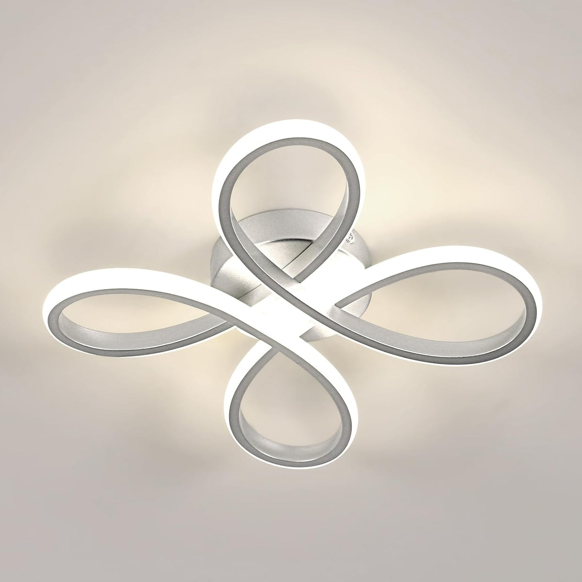 Comely LED Deckenleuchte, 30W 30cm Modern LED Deckenlampe Deckenbeleuchtung f¨¹r Wohnzimmer Schlafzimmer Esszimmer, Neutrales Licht 4500K, Silber