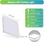 Ceiling Light - White Plastic Frame, White Light