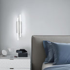 Applique - Telaio in Alluminio Argento, Luce Bianca