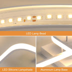 Ceiling Light - White Aluminium Frame, Warm Light
