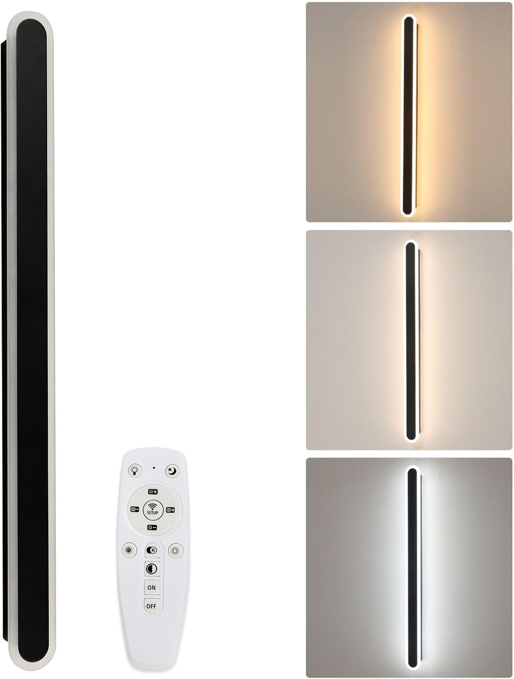 Wall Light - Black Metal Frame, Tunable and Dimmable