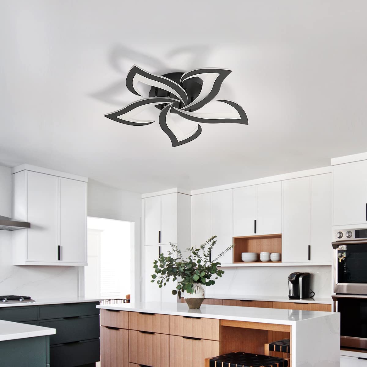 Ceiling Light - Black Acrylic Frame, White Light