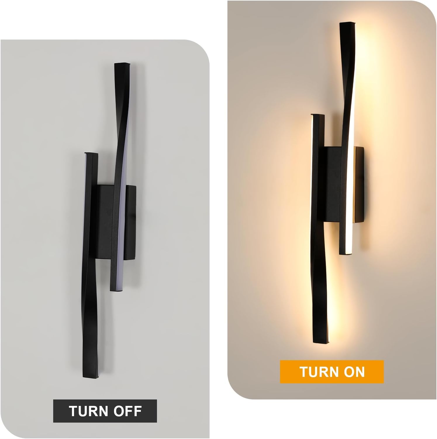 Comely Applique Murale Intérieur LED, 16W 2500LM Design Minimaliste Lampe Murale Moderne, Ligne Noire Applique Murale LED pour Chambre Salon Salle à Manger Couloir, Blanc chaud 3000K