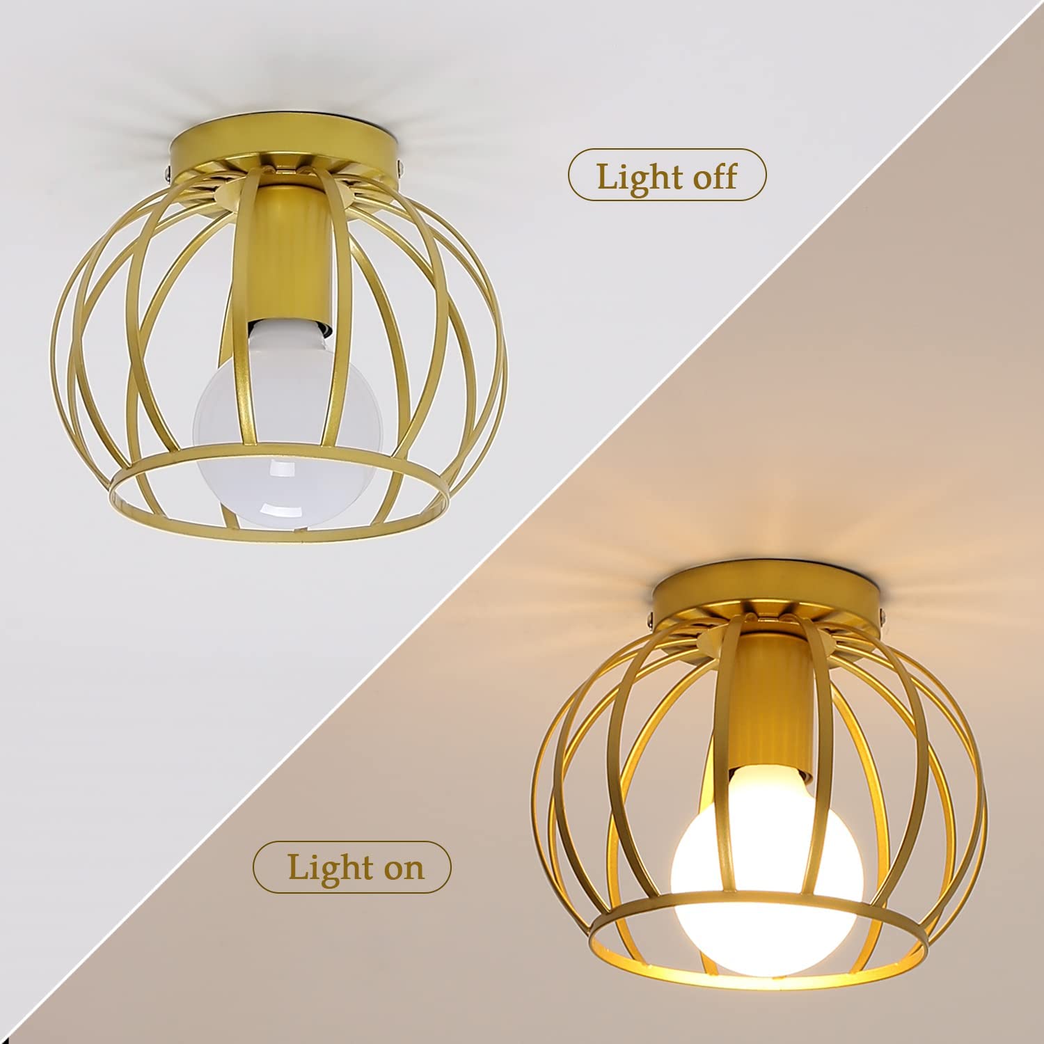 Ceiling Light - Gold Metal Frame