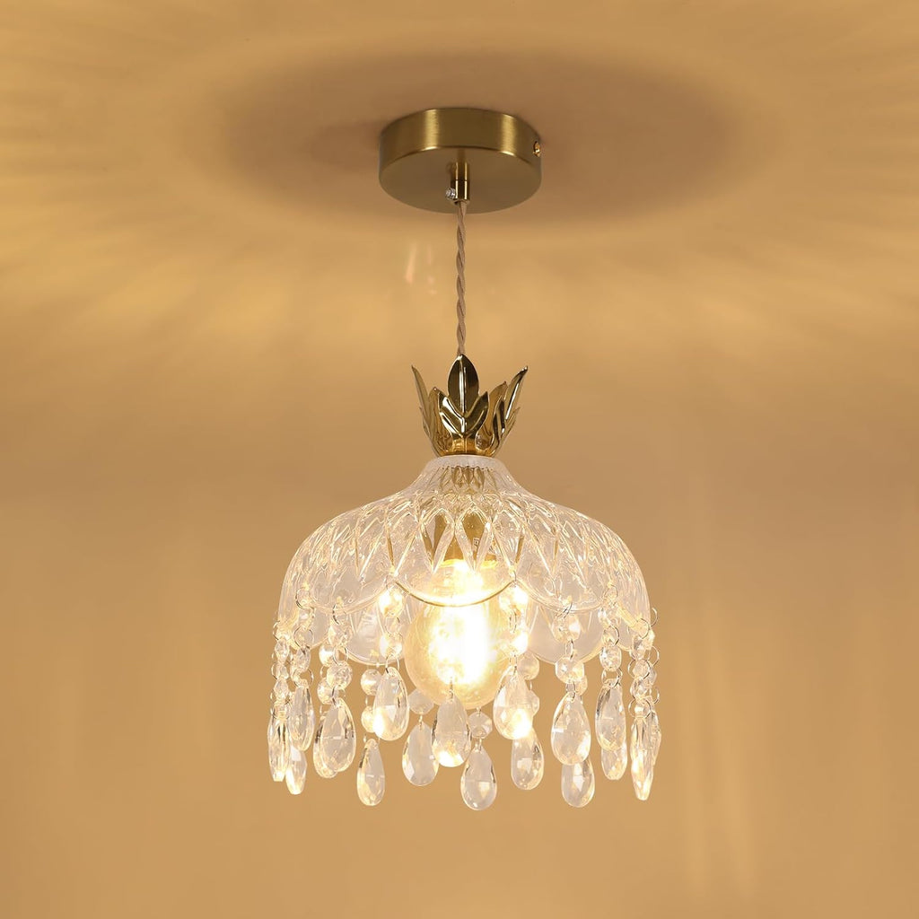 Chandeliers - Gold Glass Frame, Warm Light