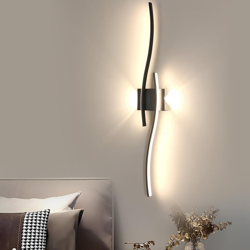 Applique da Parete - Struttura in Alluminio Nero, Luce Naturale