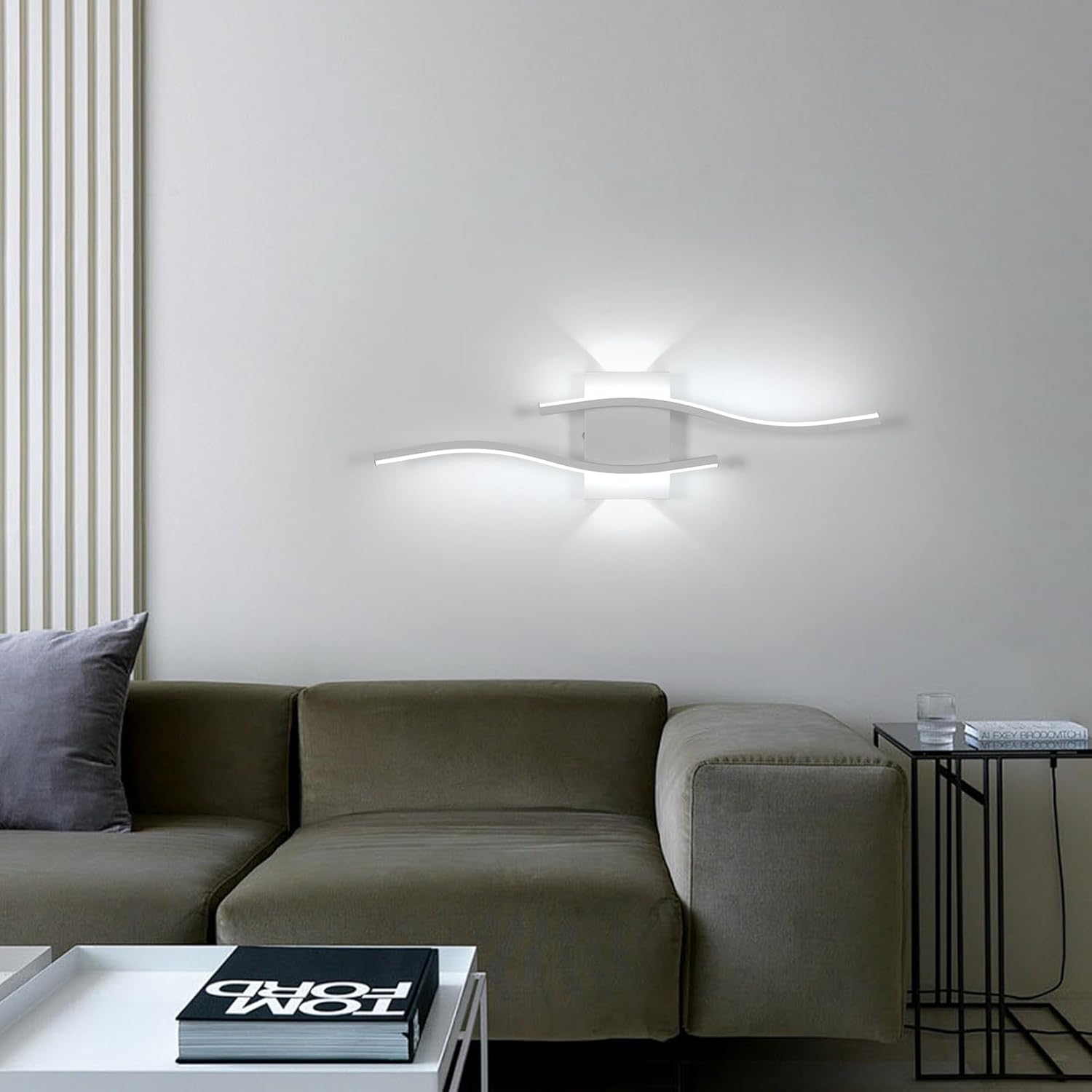 Applique da Parete - Struttura in Alluminio Bianco, Luce Bianca