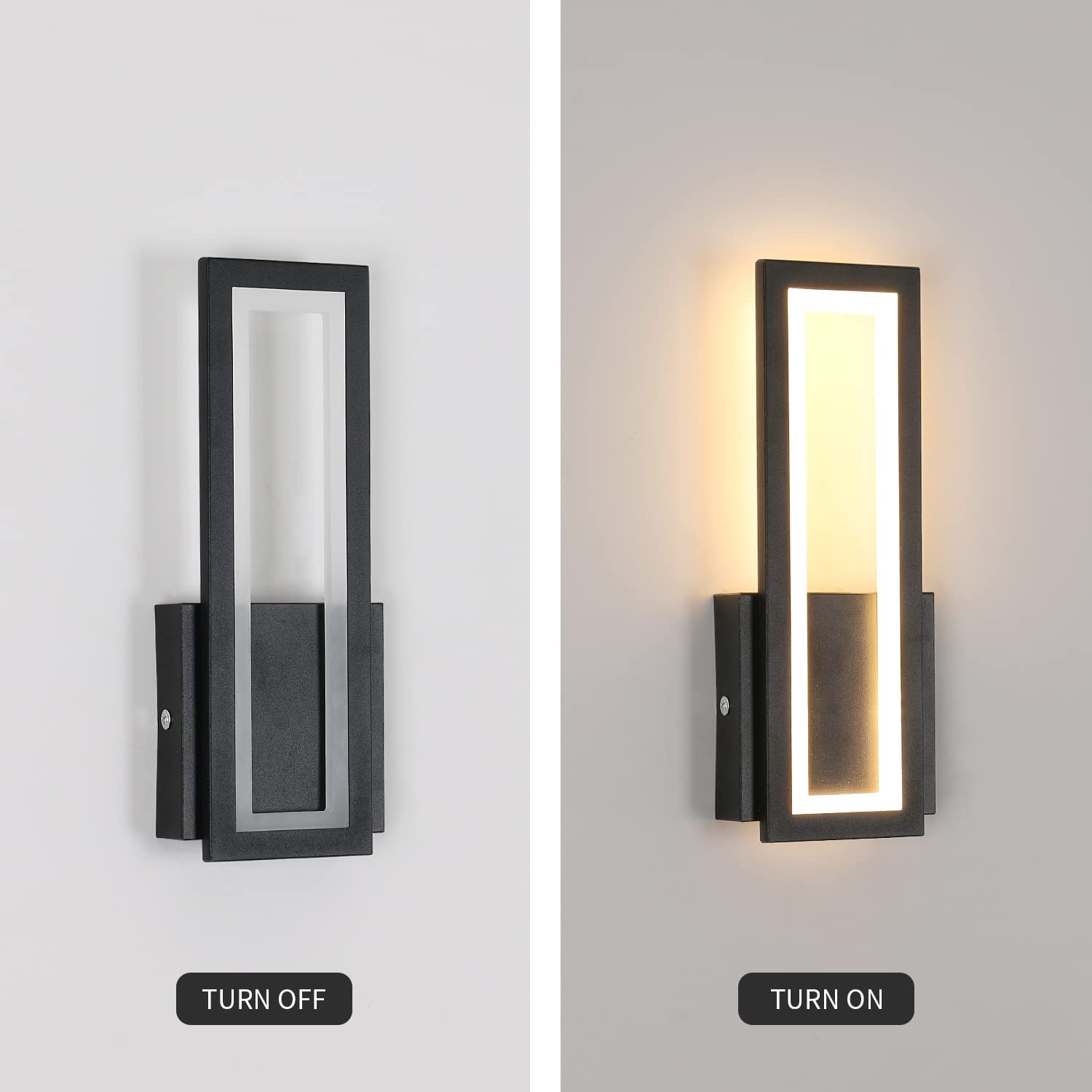 Wall Light - Black Acrylic Frame, Warm Light