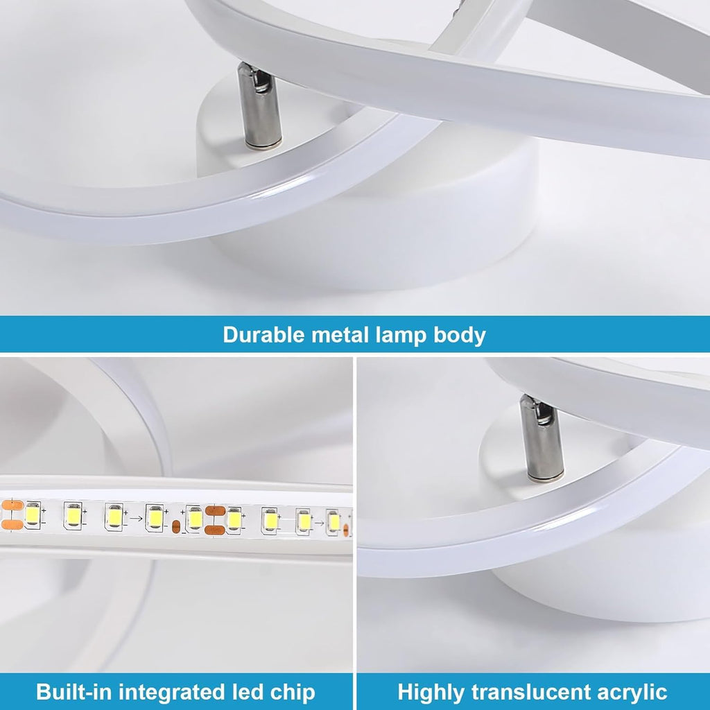 Ceiling Light - White Aluminium Frame, White Light