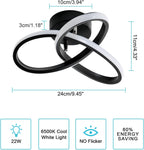 Ceiling Light - Black Aluminium Frame, White Light