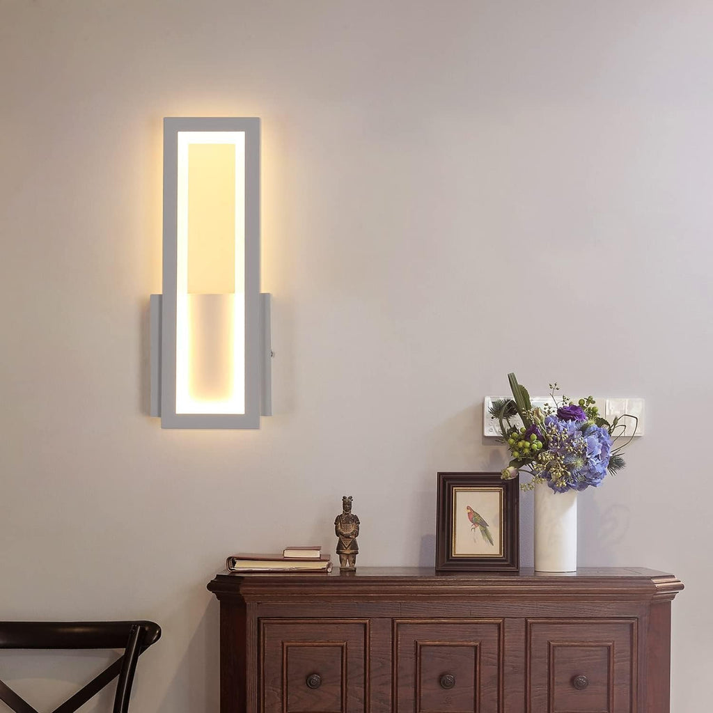 Wall Light - White Acrylic Frame, Warm Light