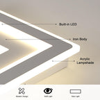 Comely Plafonnier LED Carré Moderne, 52W Lampe de Plafond LED, Acrylique Luminaire Plafonnier Intérieur Blanc pour Chambre à Coucher, Salon, Couloir, Lumière Naturelle 4500K, 40cm