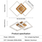 Ceiling Light - Wood Acrylic Frame, Tunable and Dimmable