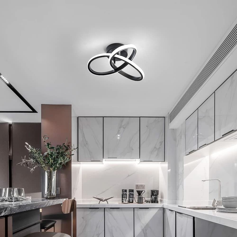 Ceiling Light - Black Aluminium Frame, White Light