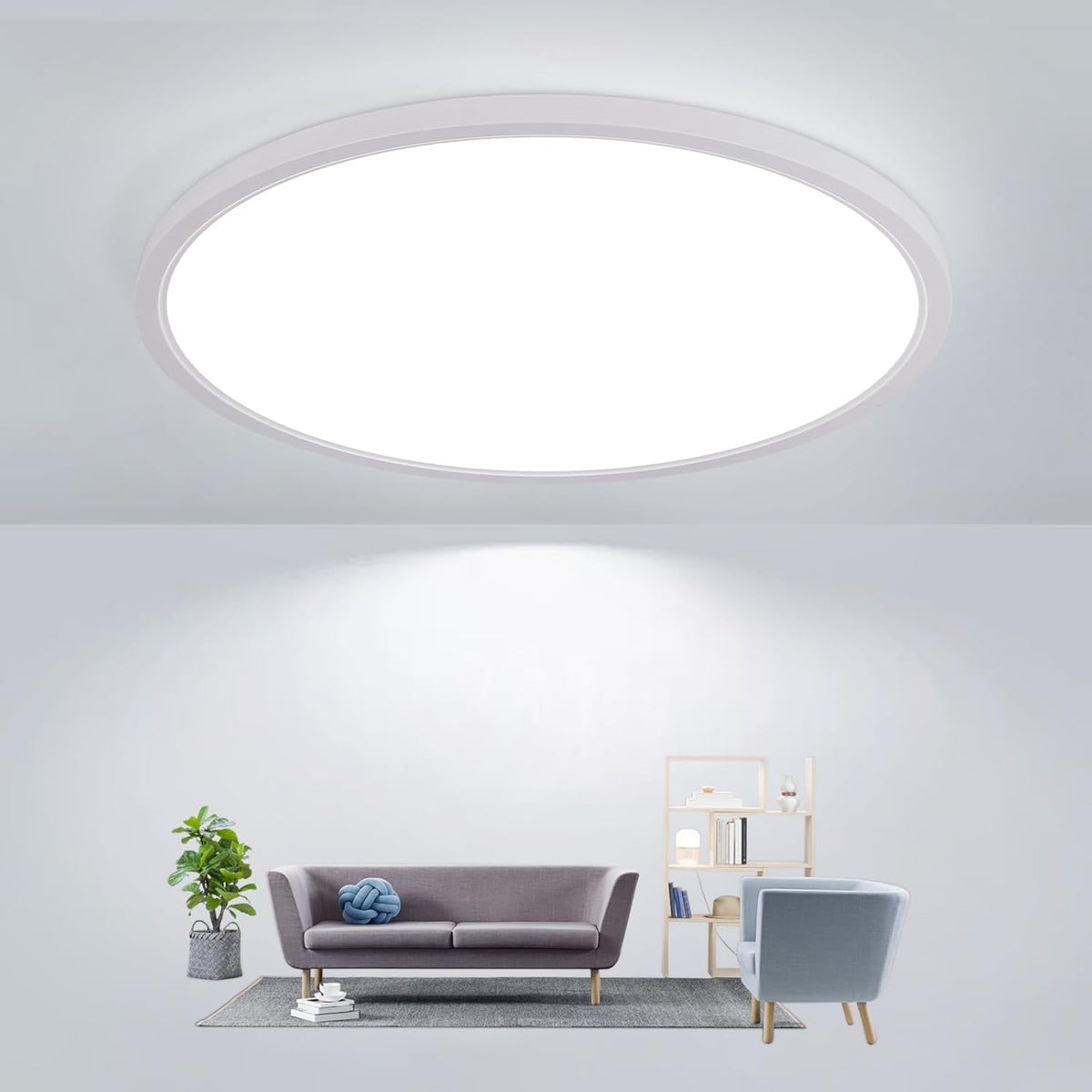Comely LED Deckenlampe Rund 30cm 24W Superflach IP54 Deckenleuchte Wei? 6500K Kaltwei? f¨¹r Badezimmer K¨¹che Flur Balkon Schlafzimmer Feuchtr?ume Innenbeleuchtung