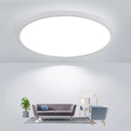 Comely Plafonnier LED Extra-Plat 30cm, Blanc 6500K 24W IP44, Pour Salle de Bain Humide/Balcon/Garage