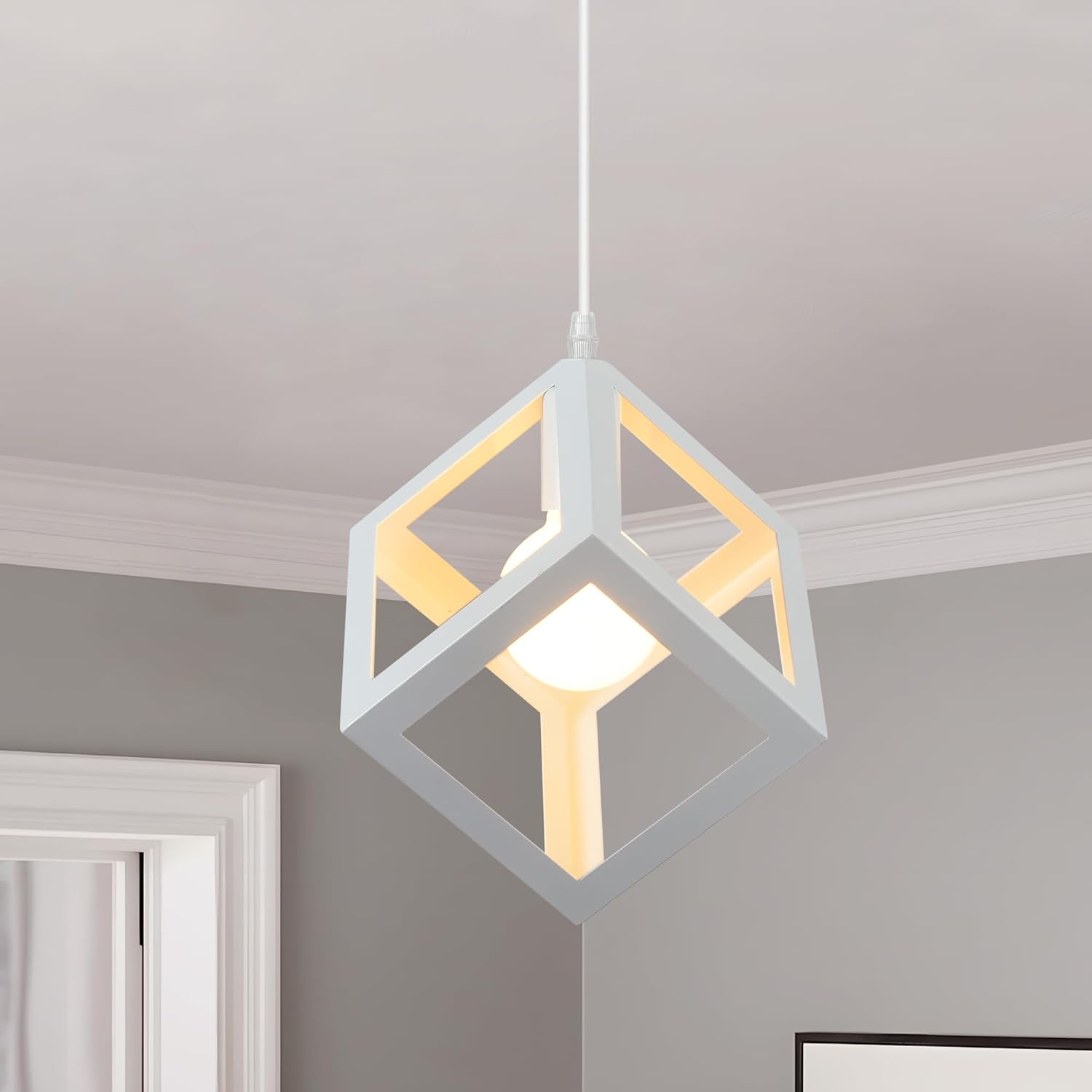 Chandeliers - White Metal Frame