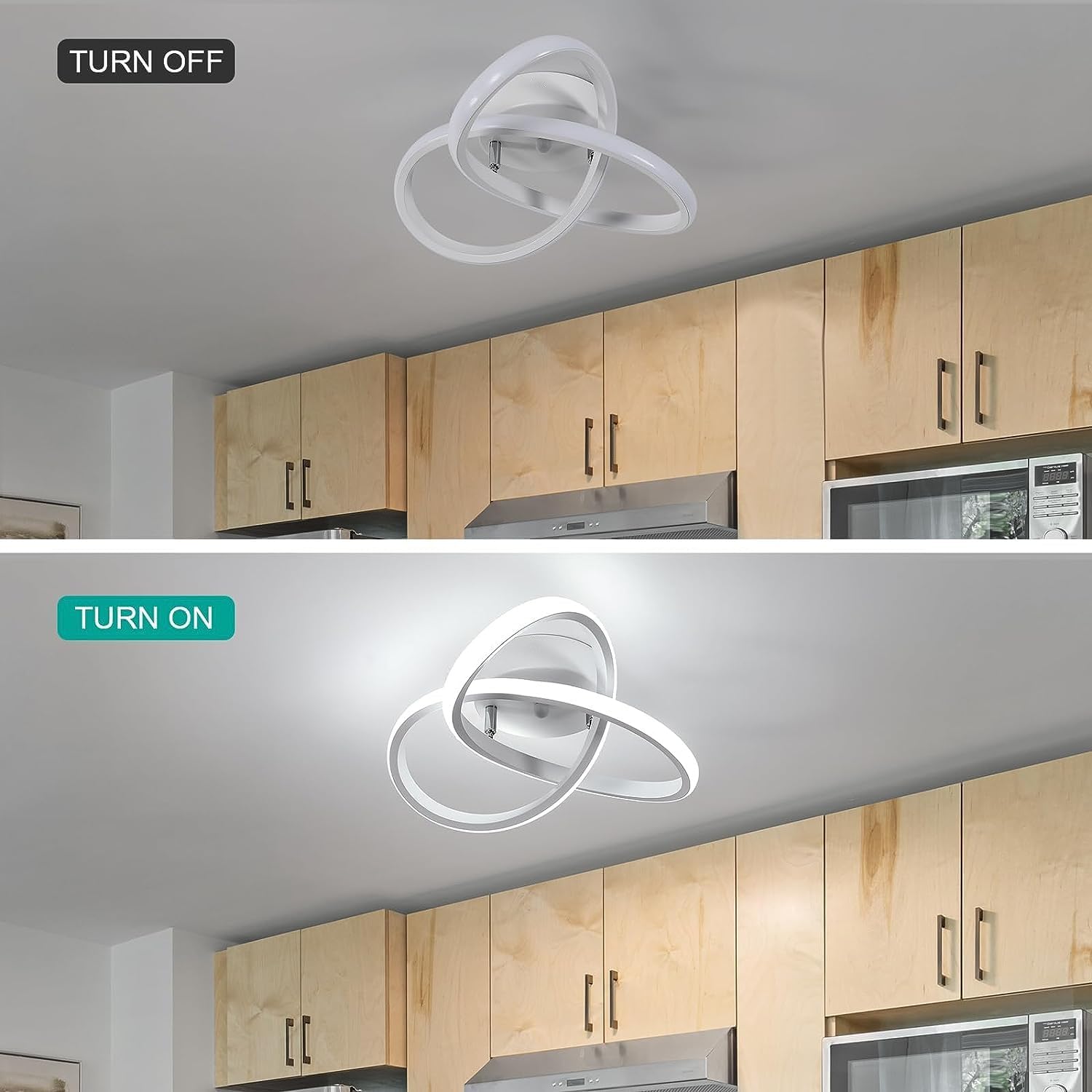 Ceiling Light - White Aluminium Frame, White Light